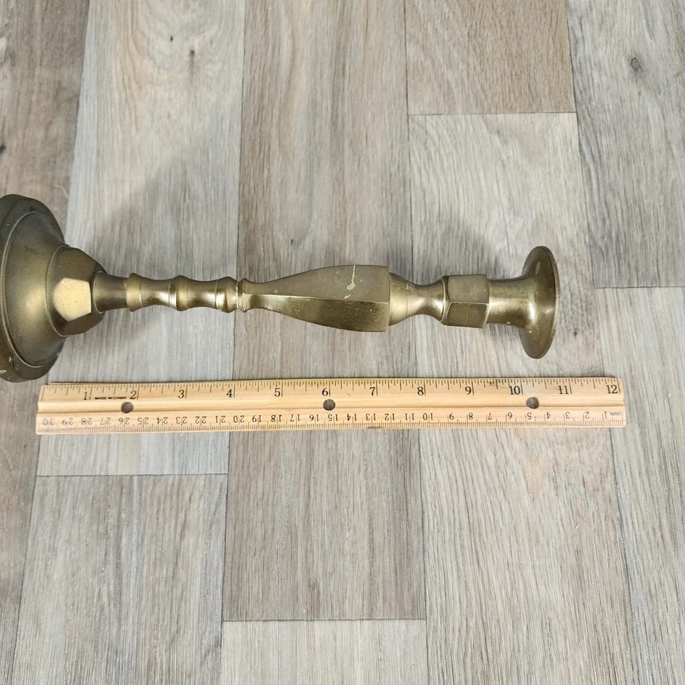 Vintage Brass Candlestick Holders Set of 2 Made in Japan Home Decor Table Mantle - Picture 6 of 7